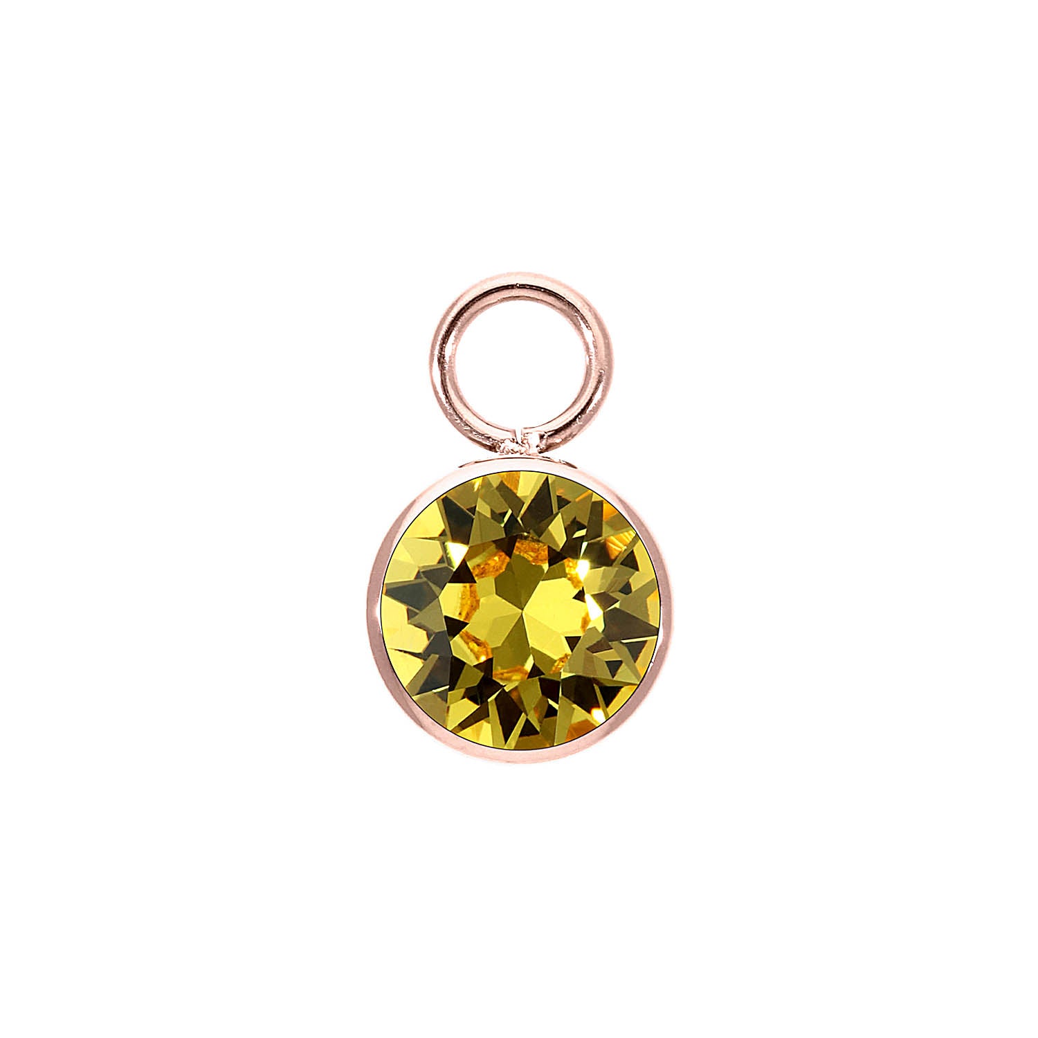 Bottone Charm 10 mm - Roségold light topaz