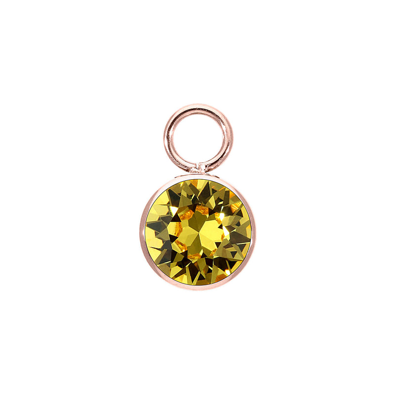 Bottone Charm 10 mm - Roségold light topaz