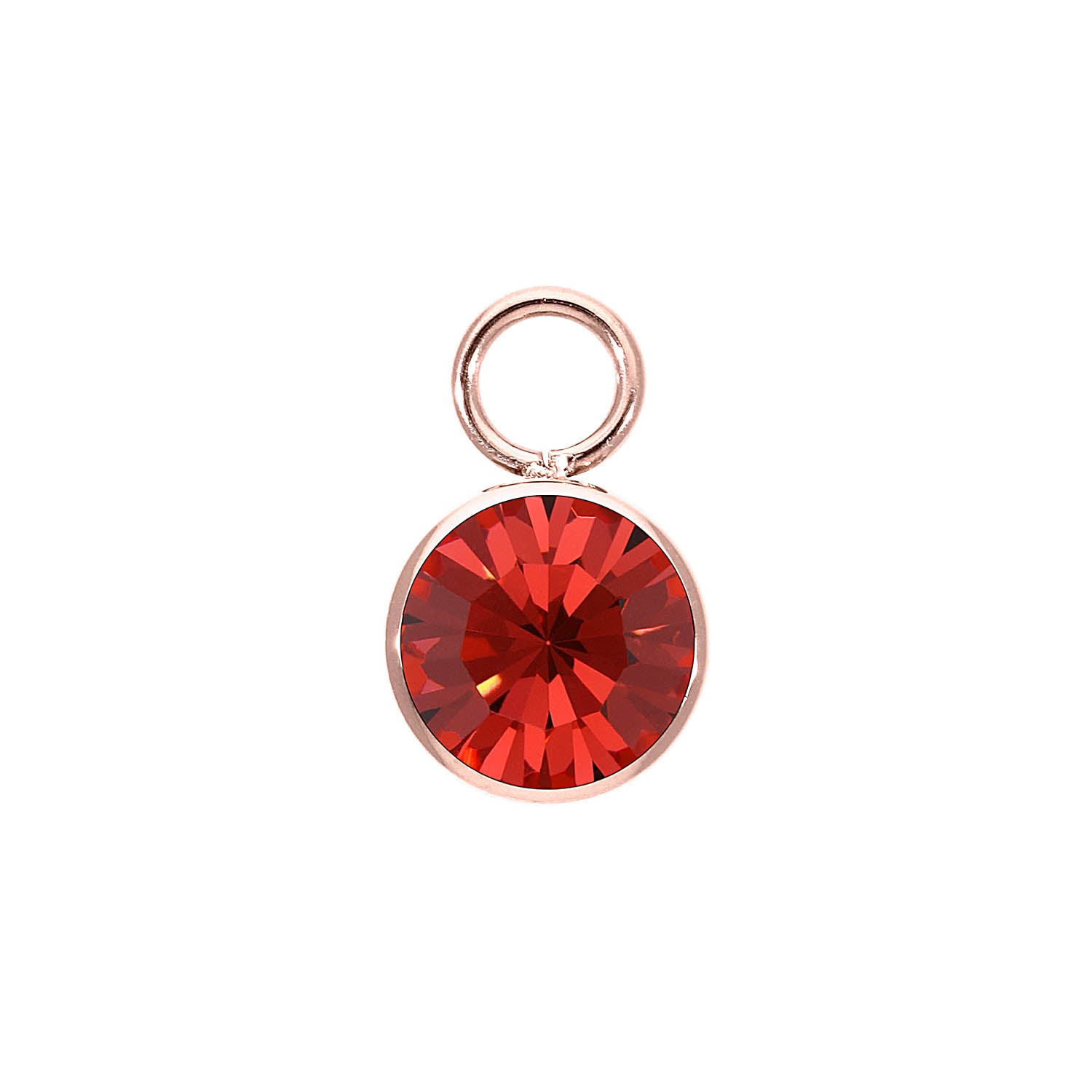 Bottone Charm 10 mm - Roségold padparadscha