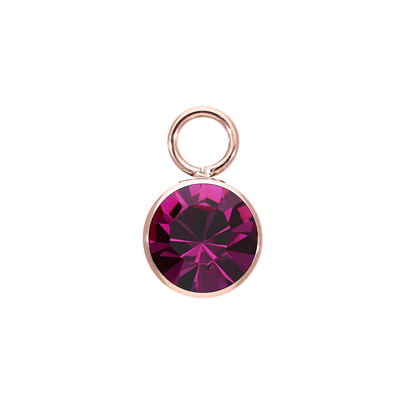 Bottone Charm 10 mm - Roségold fuchsia