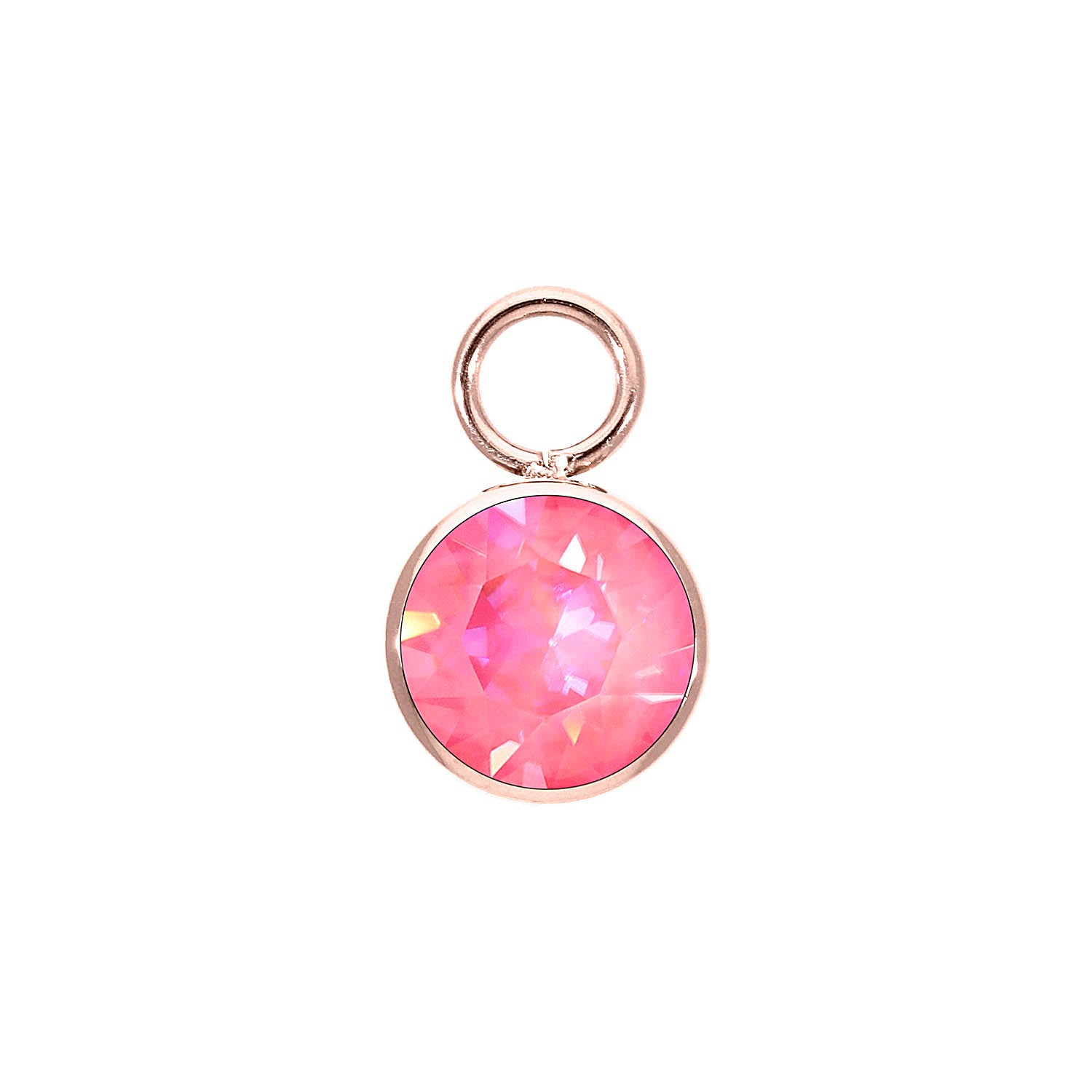Bottone Charm 10 mm - Roségold lotus pink delite