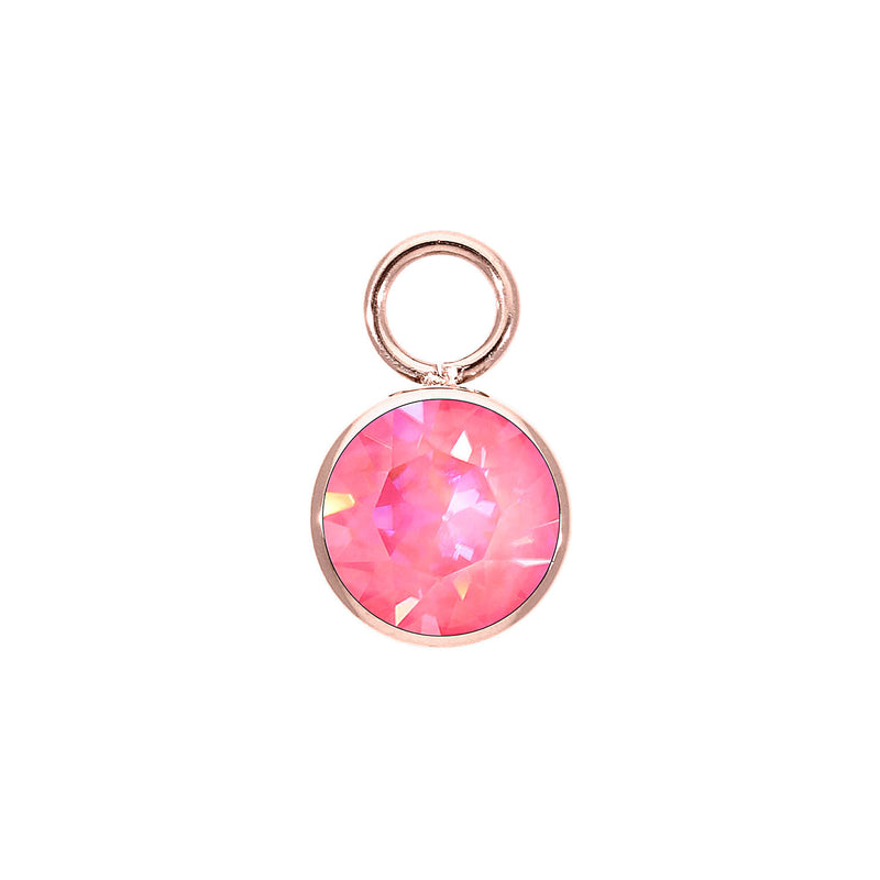 Bottone Charm 10 mm - Roségold lotus pink delite