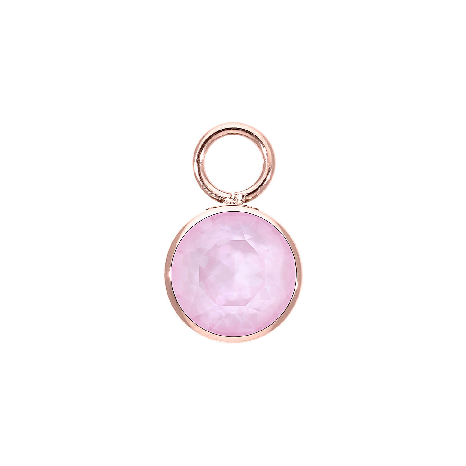 Bottone Charm 10 mm - Roségold crystal soft rose ignite