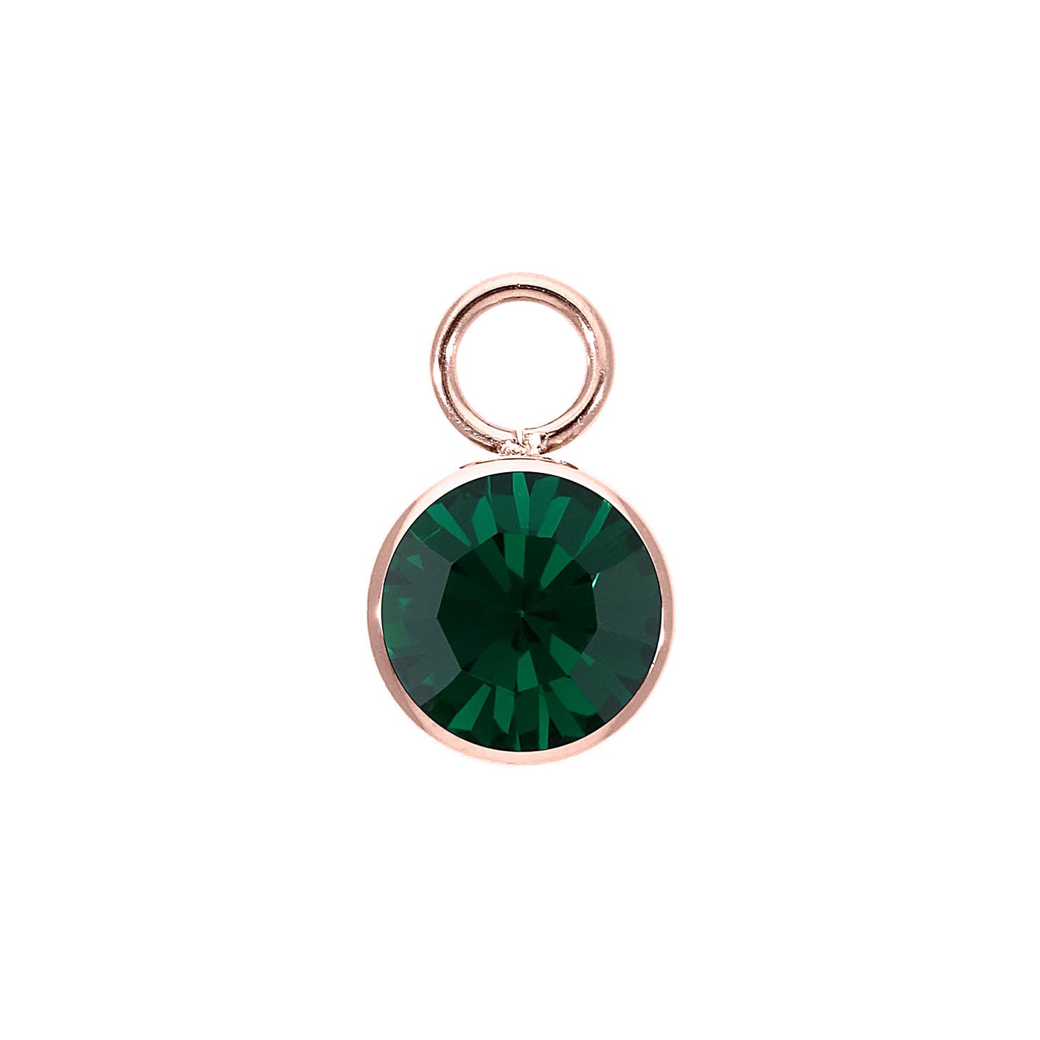 Bottone Charm 10 mm - Roségold emerald