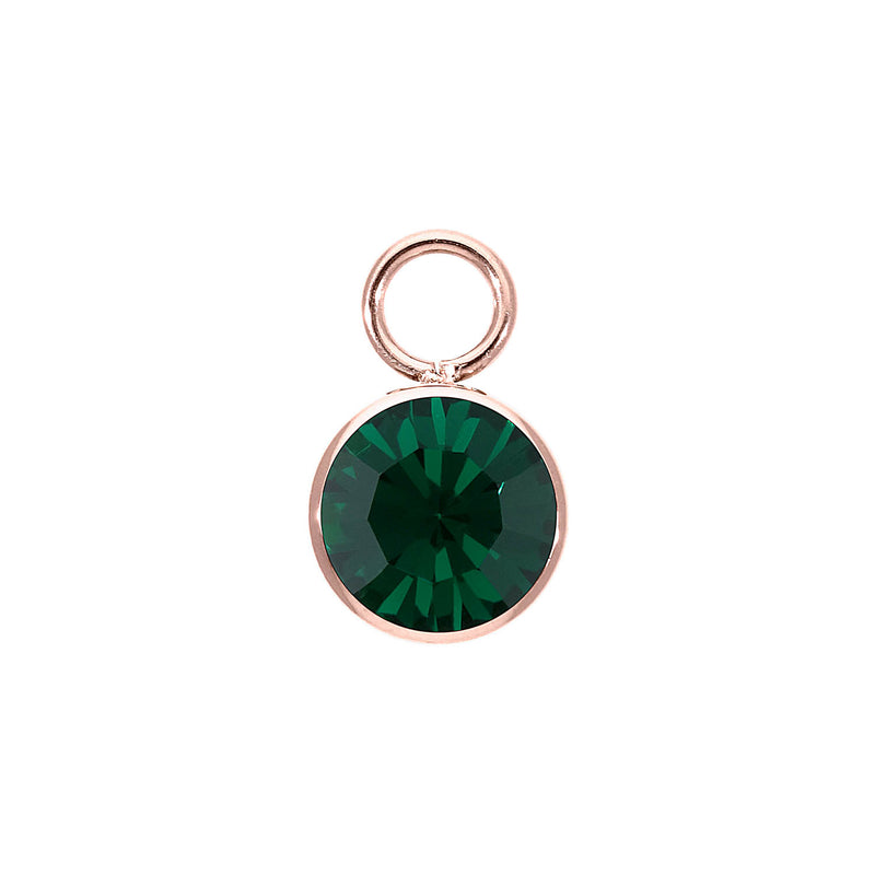 Bottone Charm 10 mm - Roségold emerald
