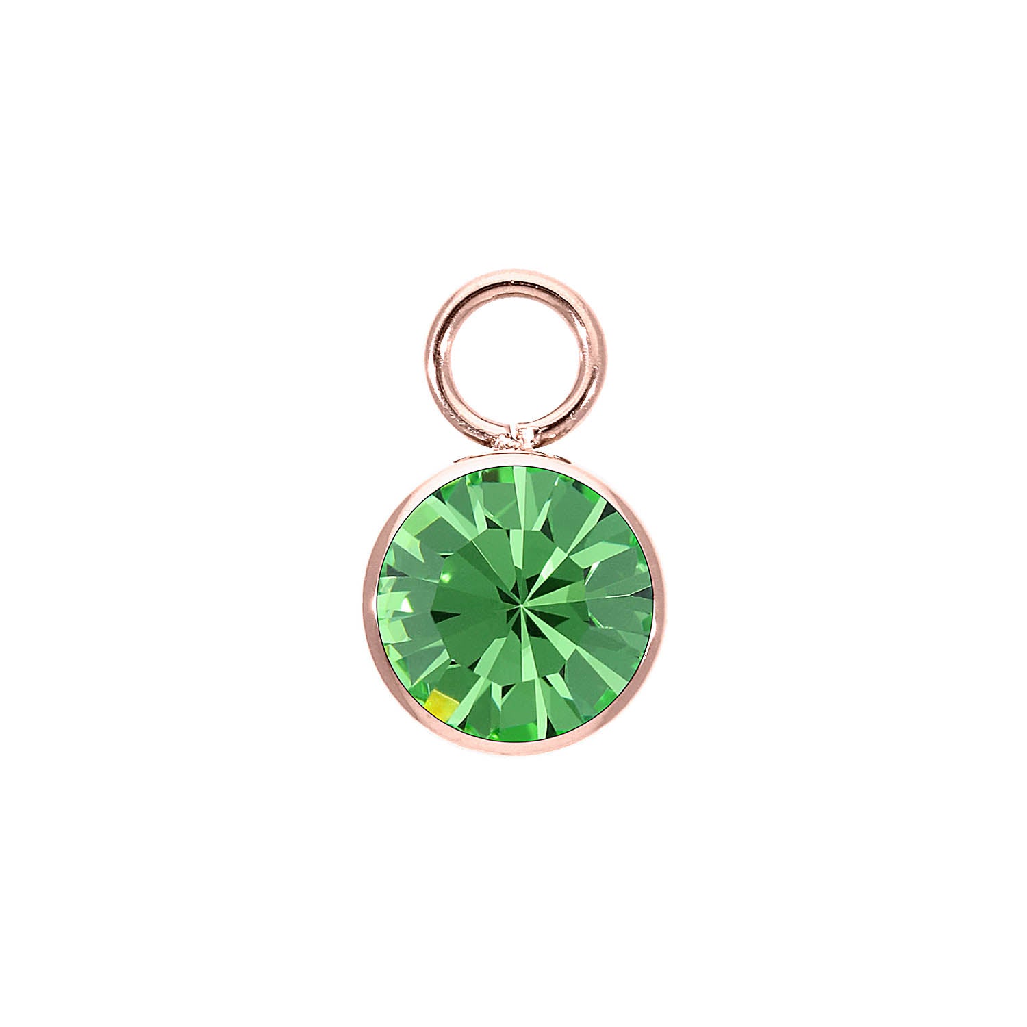 Bottone Charm 10 mm - Roségold peridot