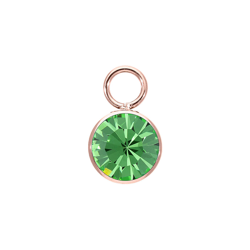 Bottone Charm 10 mm - Roségold peridot