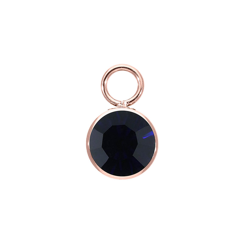Bottone Charm 10 mm - Roségold Dark Indigo