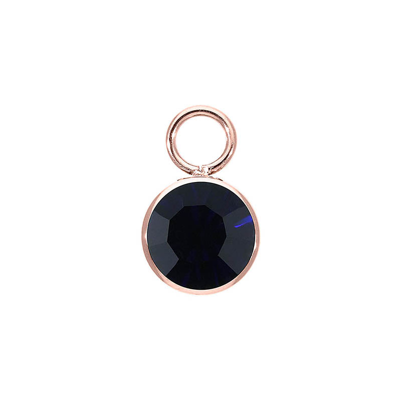 Bottone Charm 10 mm - Roségold Dark Indigo