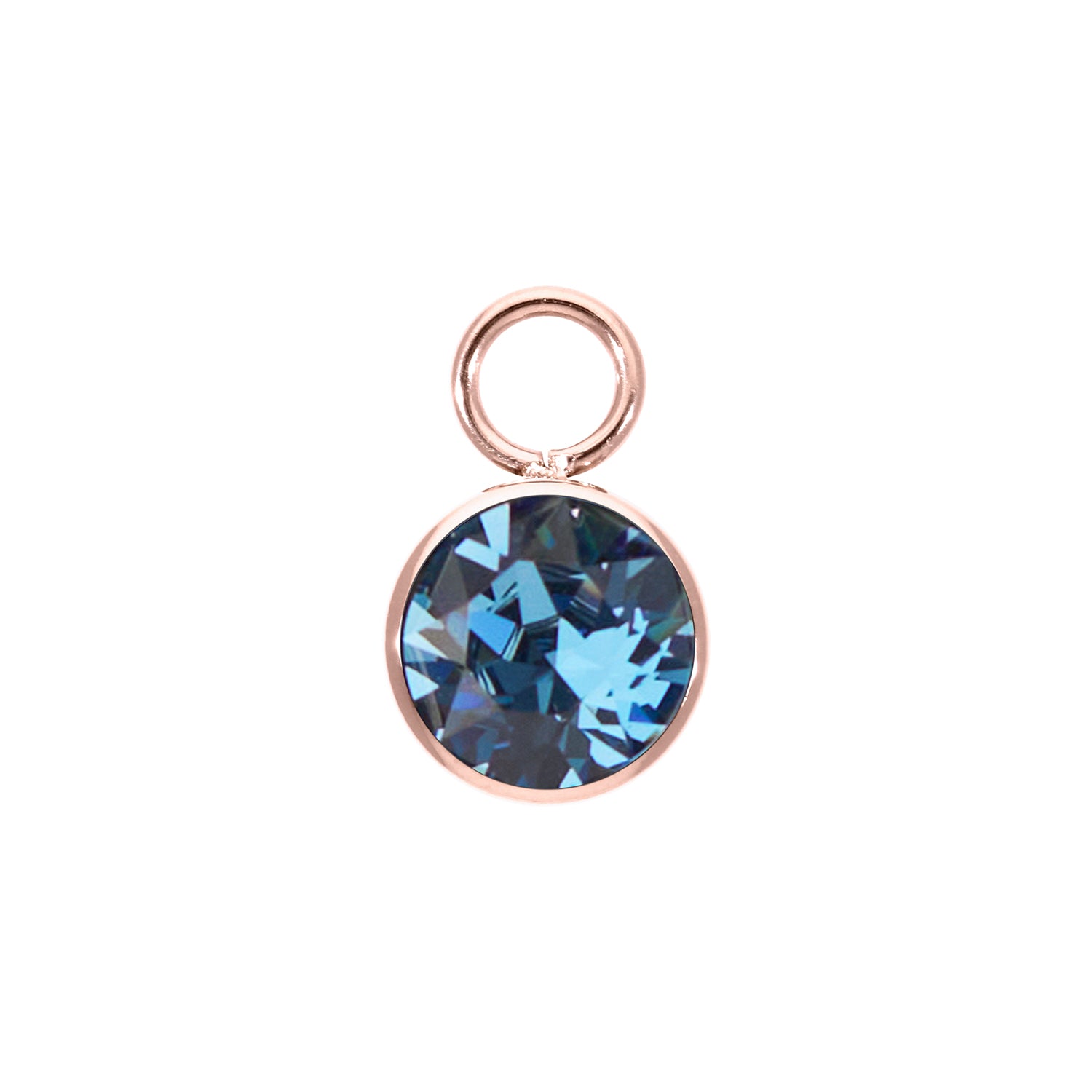Bottone Charm 10 mm - Roségold Denim Blue