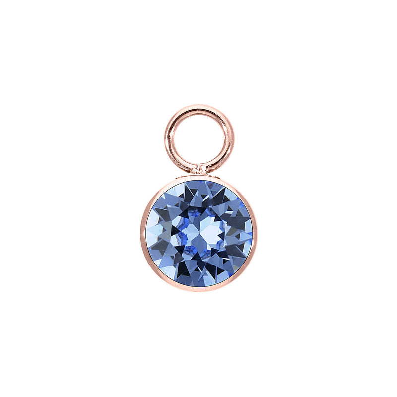 Bottone Charm 10 mm - Roségold light sapphire