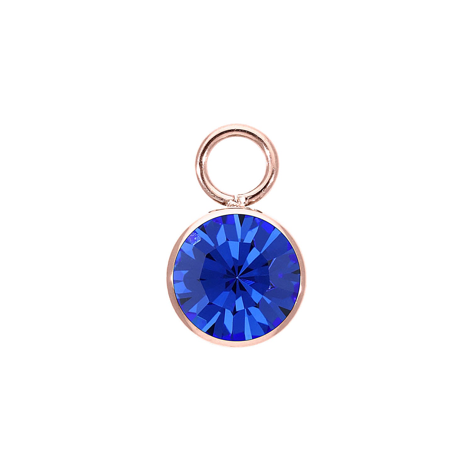 Bottone Charm 10 mm - Roségold sapphire