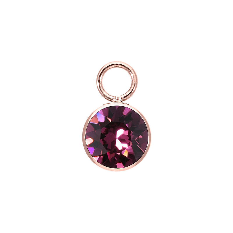 Bottone Charm 10 mm - Roségold amethyst