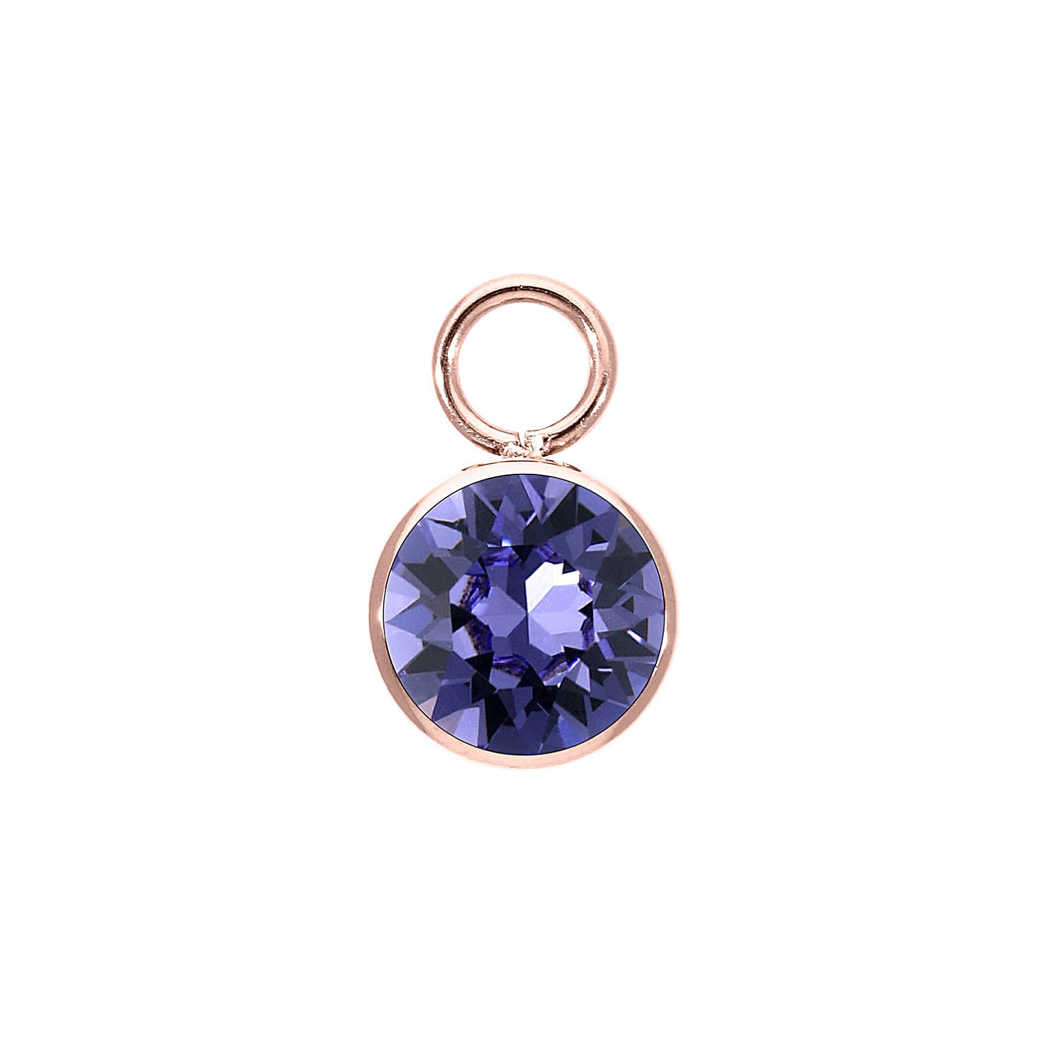 Bottone Charm 10 mm - Roségold tanzanite