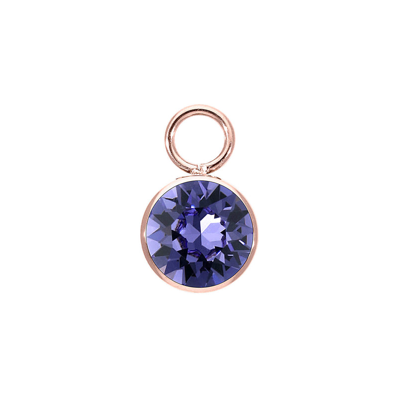 Bottone Charm 10 mm - Roségold tanzanite