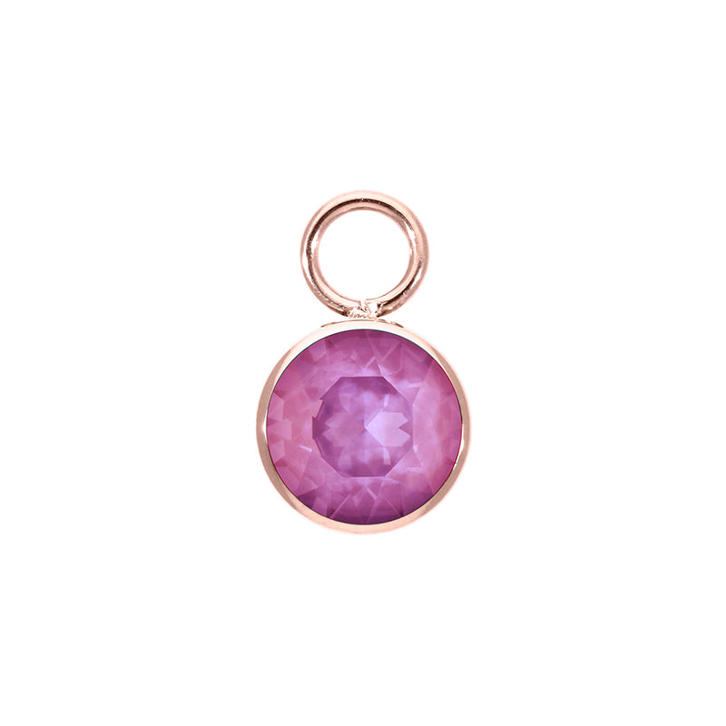 Bottone Charm 10 mm - Roségold Crystal Orchid Ignite