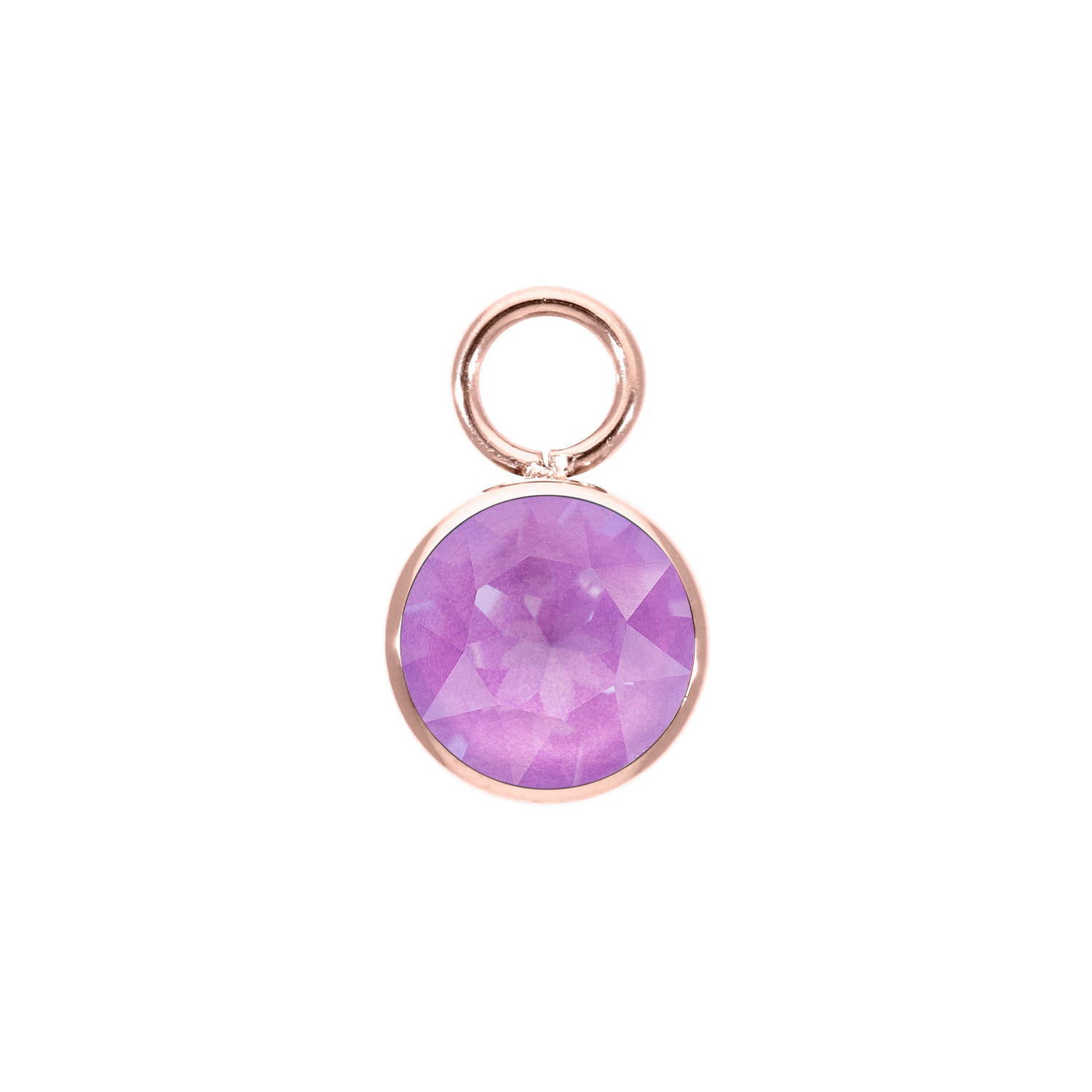 Bottone Charm 10 mm - Roségold Crystal Electric Violet Ignite
