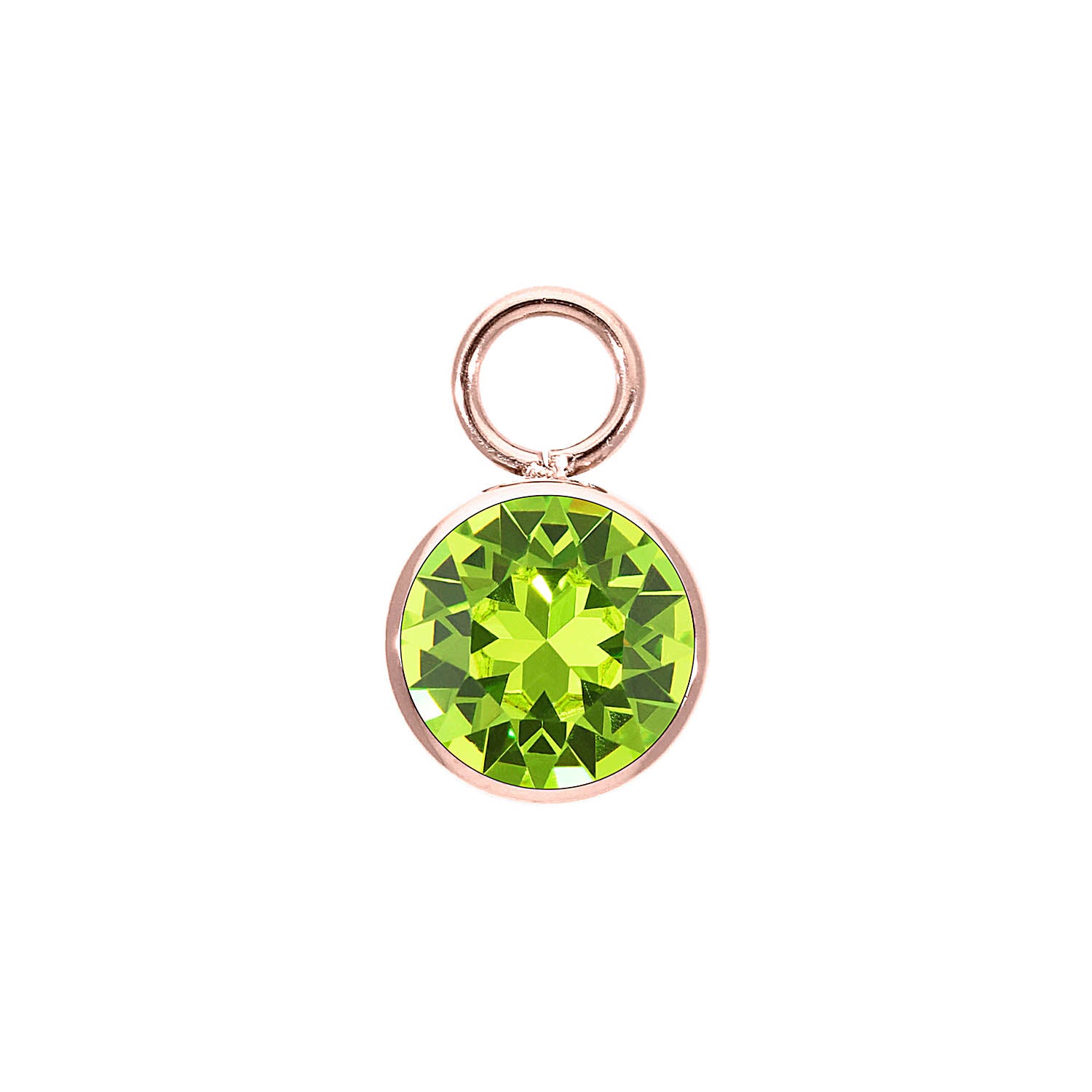 Bottone Charm 10 mm - Roségold Citrus Green