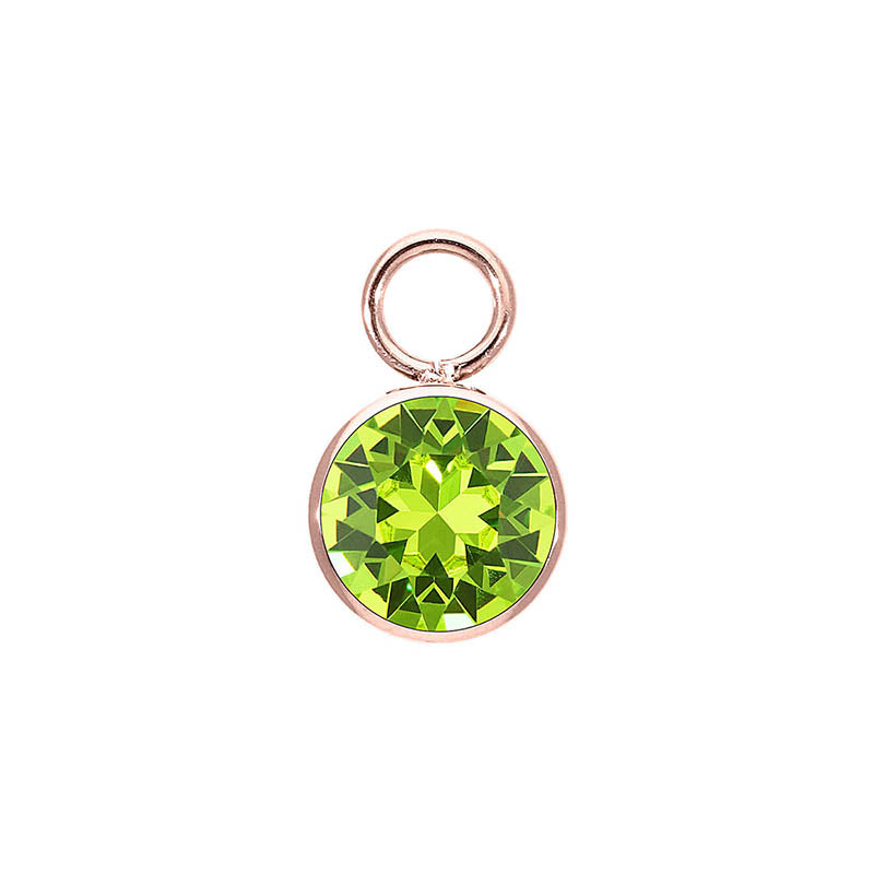 Bottone Charm 10 mm - Roségold Citrus Green
