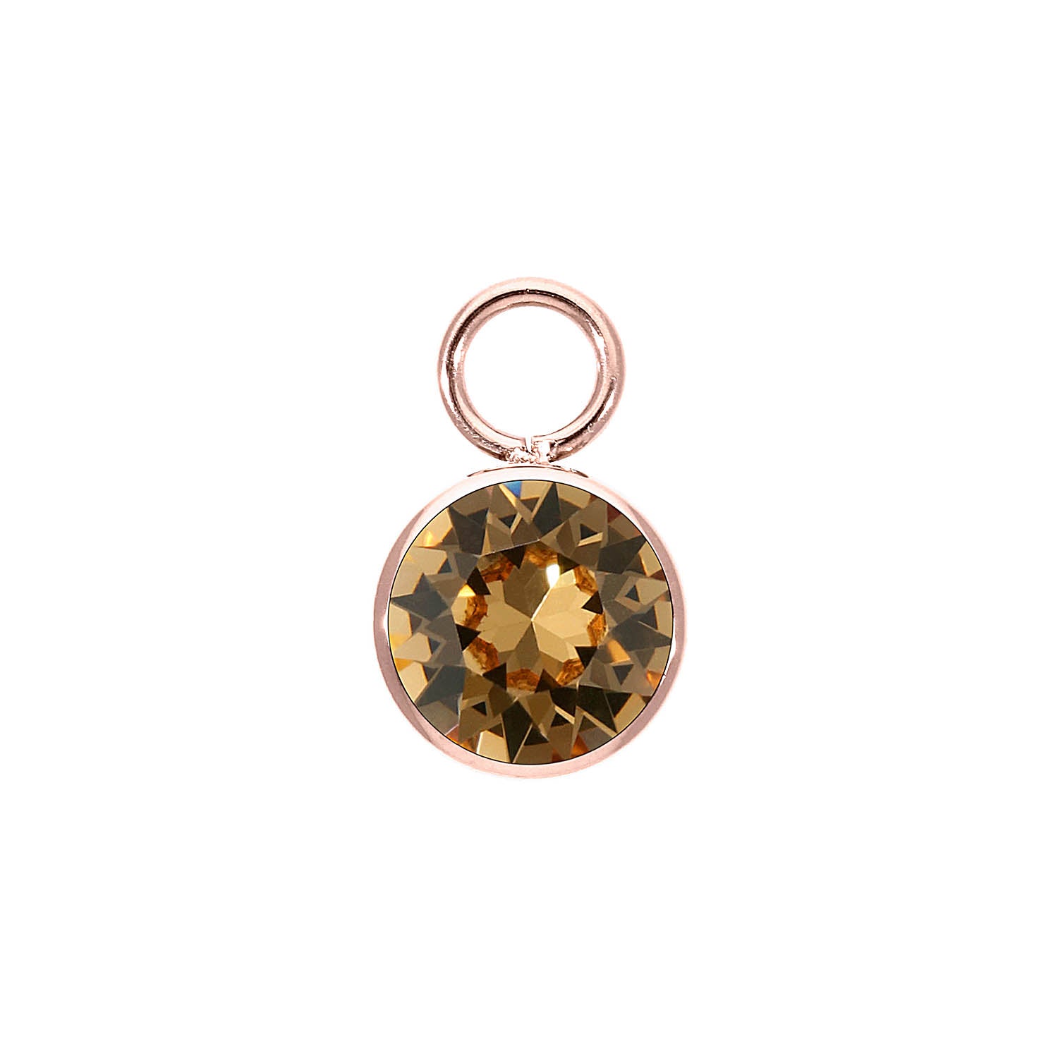 Bottone Charm 10 mm - Roségold light colorado topaz