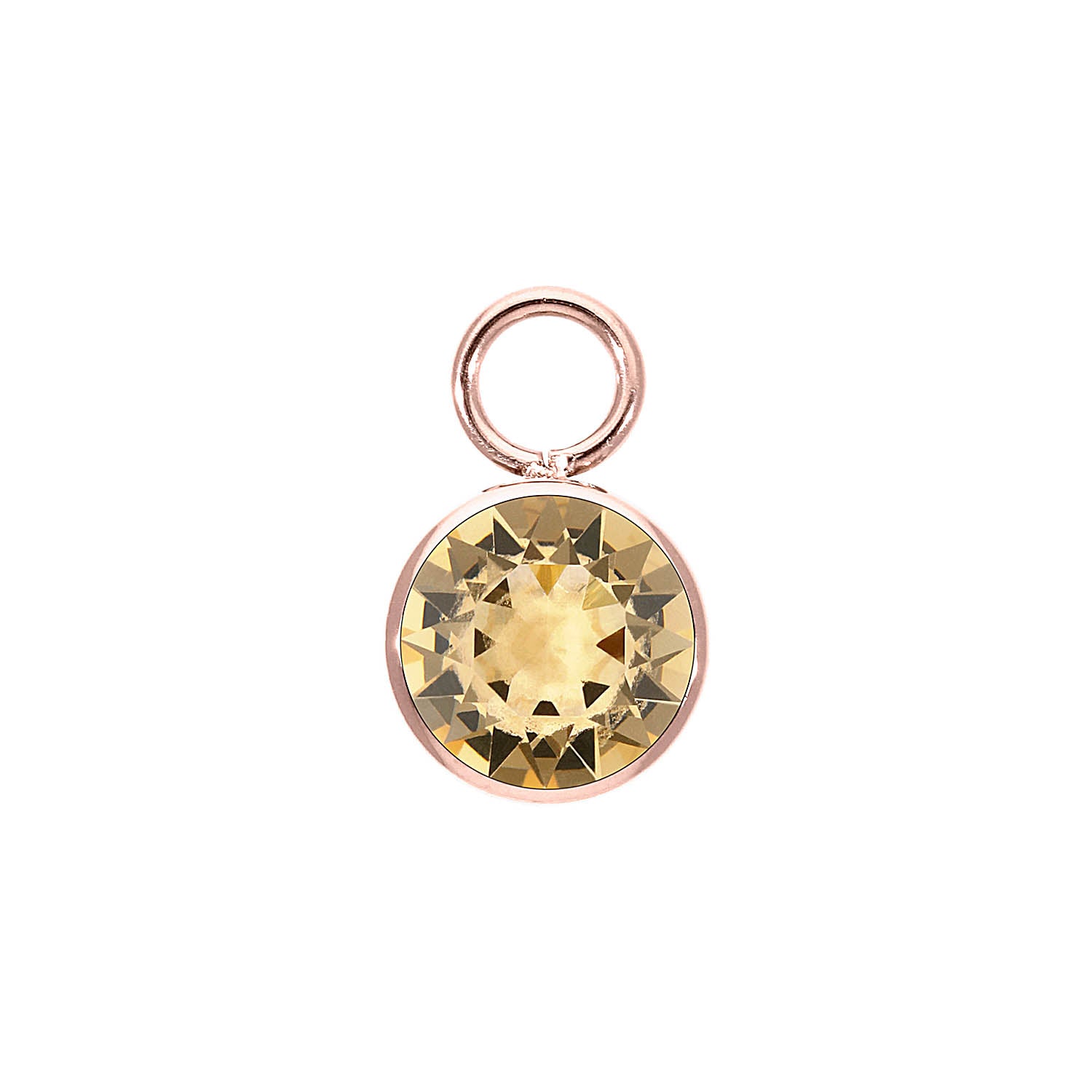 Bottone Charm 10 mm - Roségold light colorado topaz ignite