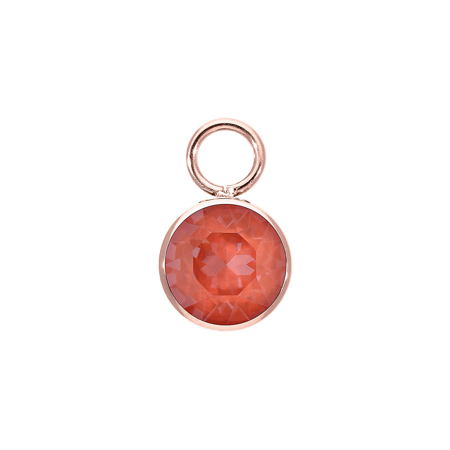 Bottone Charm 10 mm - Roségold crystal maroon ignite