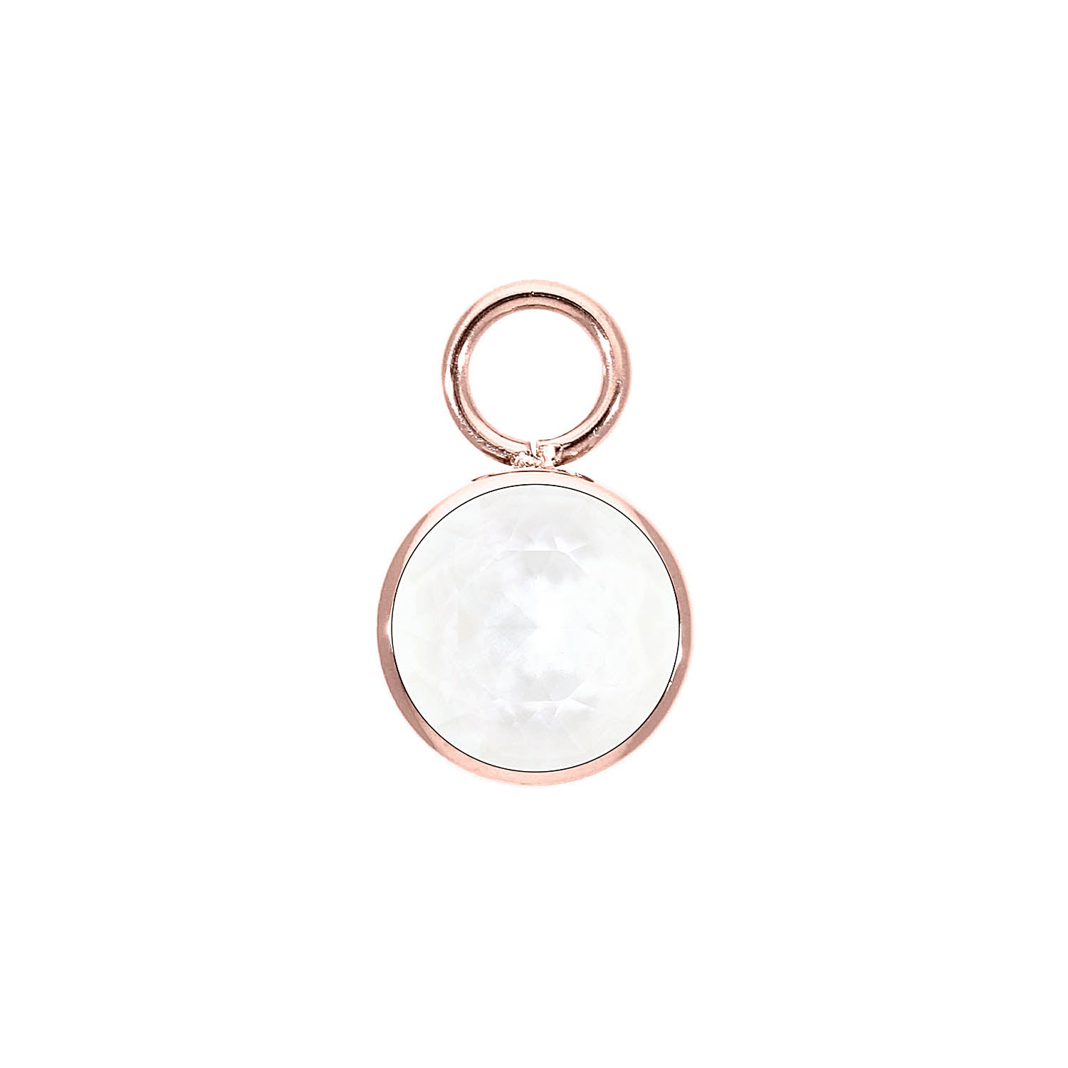 Bottone Charm 10 mm - Roségold crystal electric white ignite