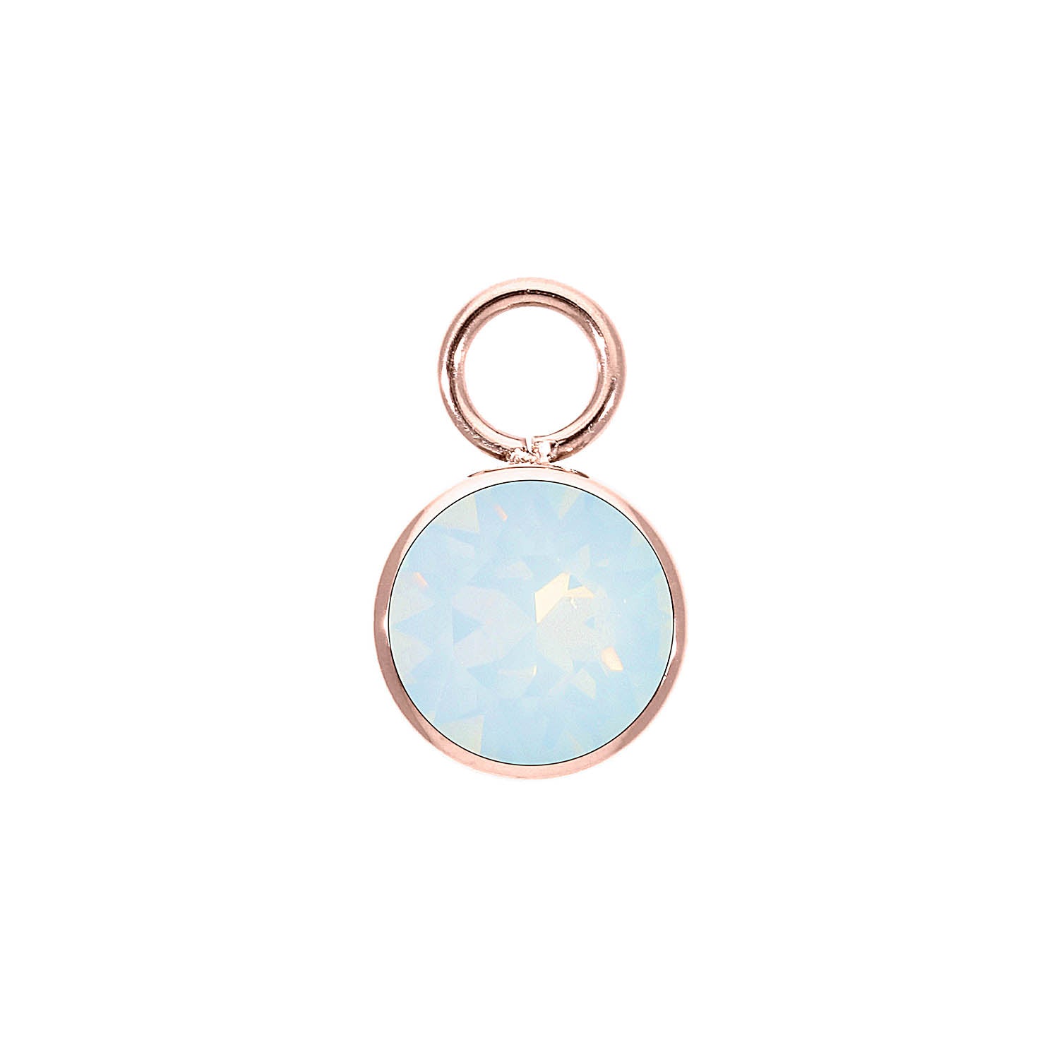 Bottone Charm 10 mm - Roségold white opal