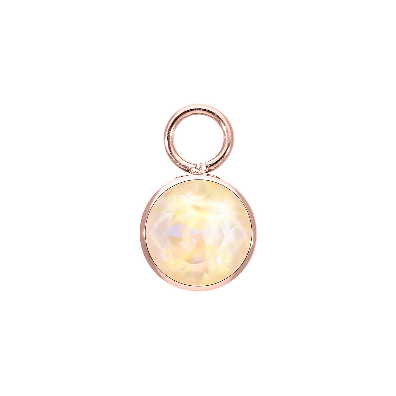 Bottone Charm 10 mm - Roségold ivory cream delite