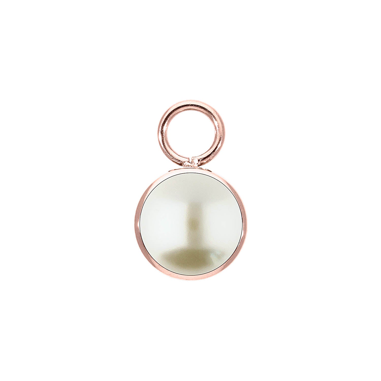 Bottone Charm 10 mm - Roségold cream pearl