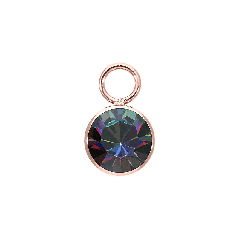 Bottone Charm 10 mm - Roségold Crystal Vitrail Medium