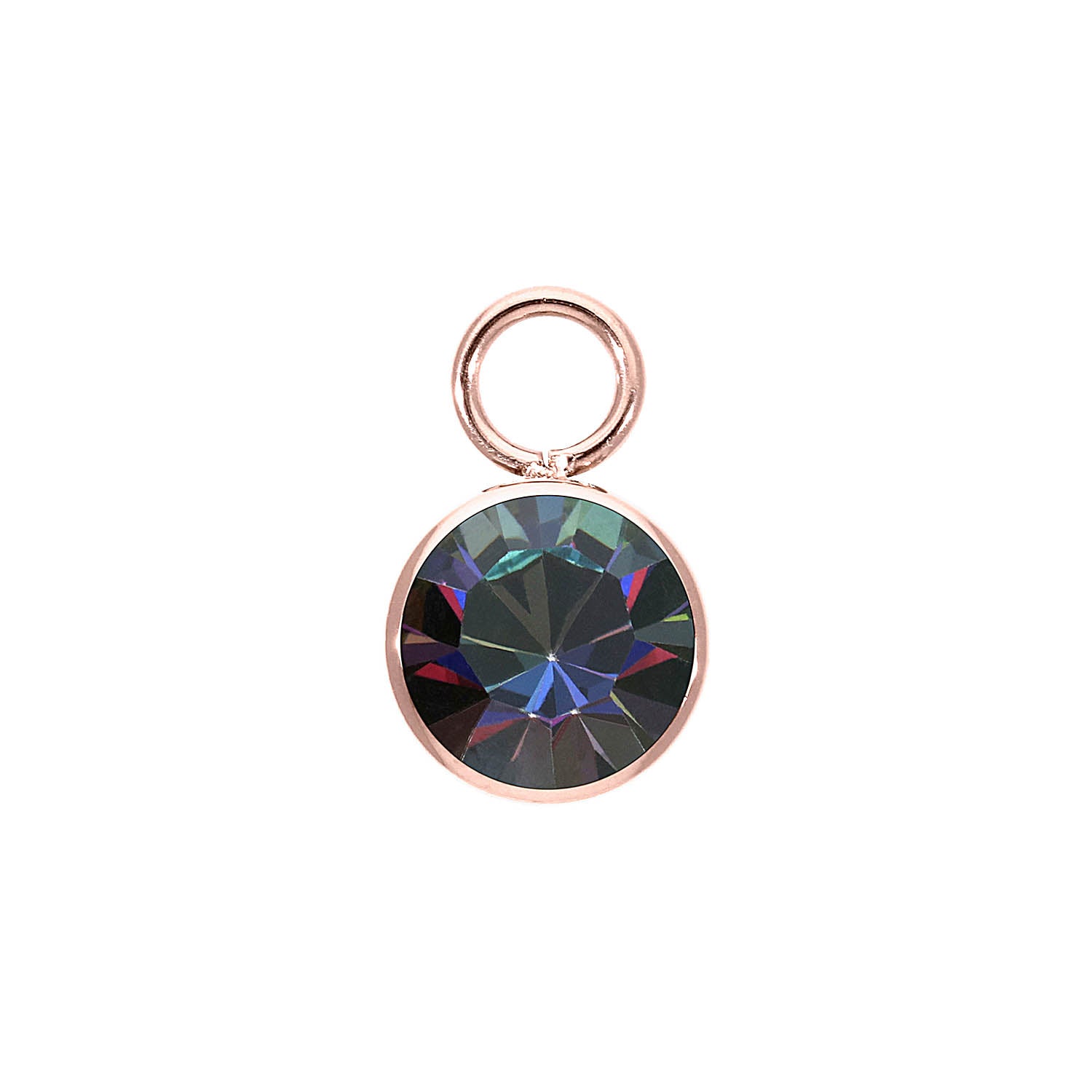 Bottone Charm 10 mm - Roségold Crystal Vitrail Medium