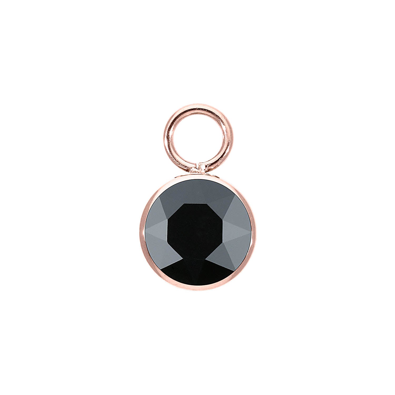 Bottone Charm 10 mm - Roségold jet hematite