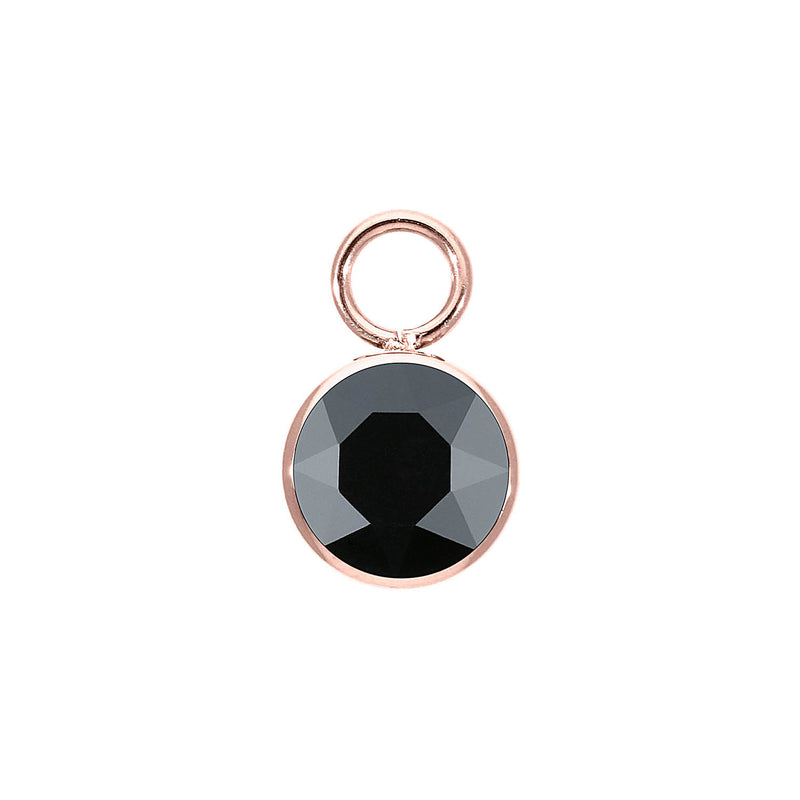 Bottone Charm 10 mm - Roségold jet hematite