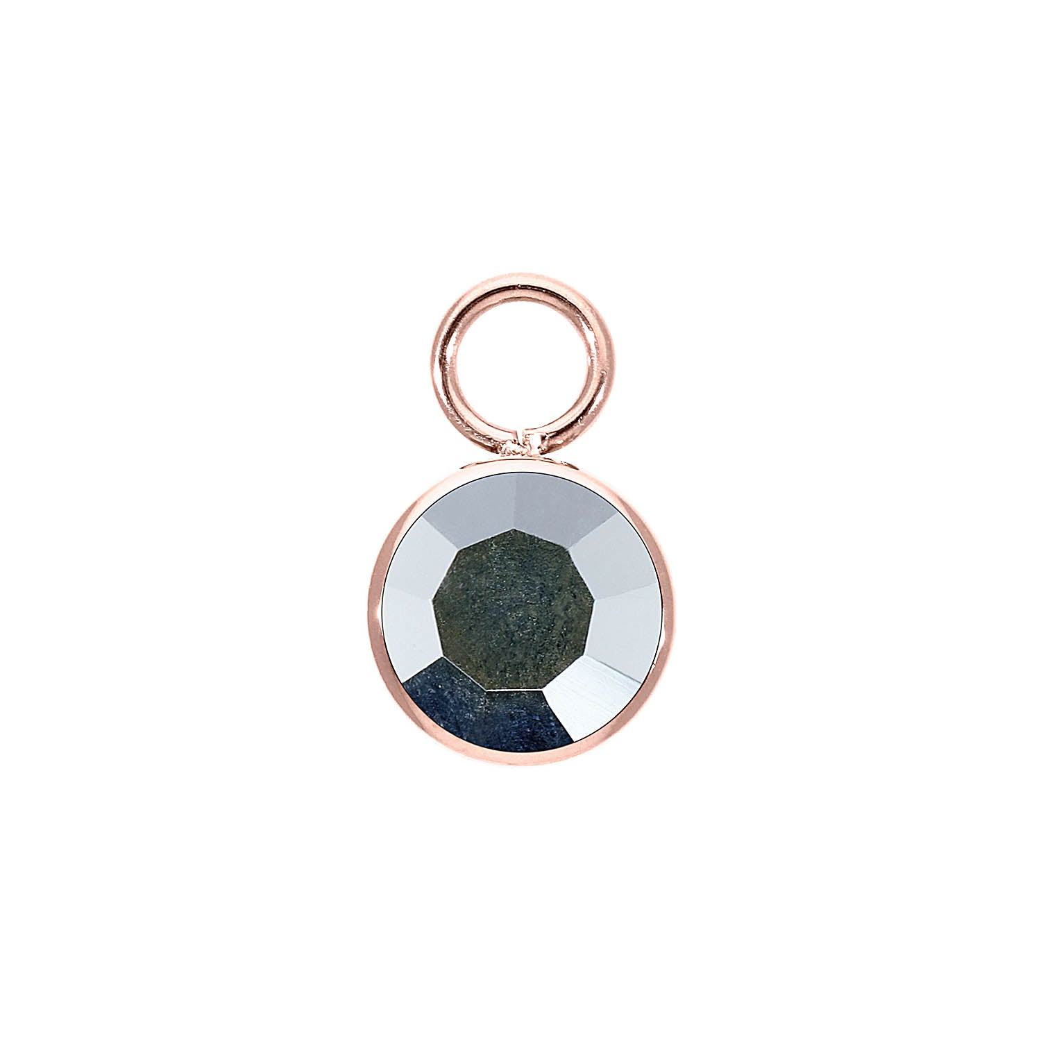Bottone Charm 10 mm - Roségold crystal labrador