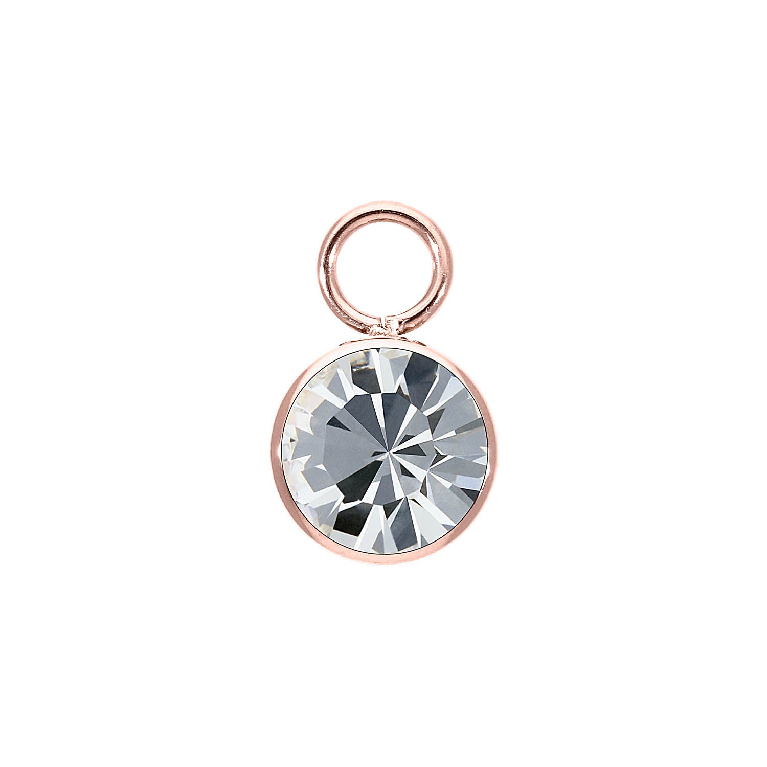 Bottone Charm 10 mm - Roségold crystal