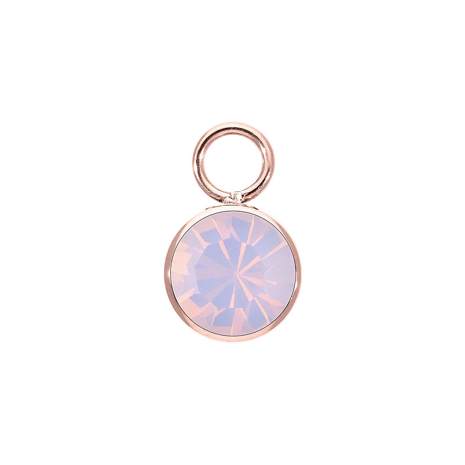 Bottone Charm 10 mm - Roségold rose opal