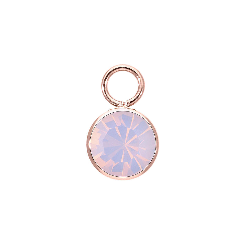 Bottone Charm 10 mm - Roségold rose opal