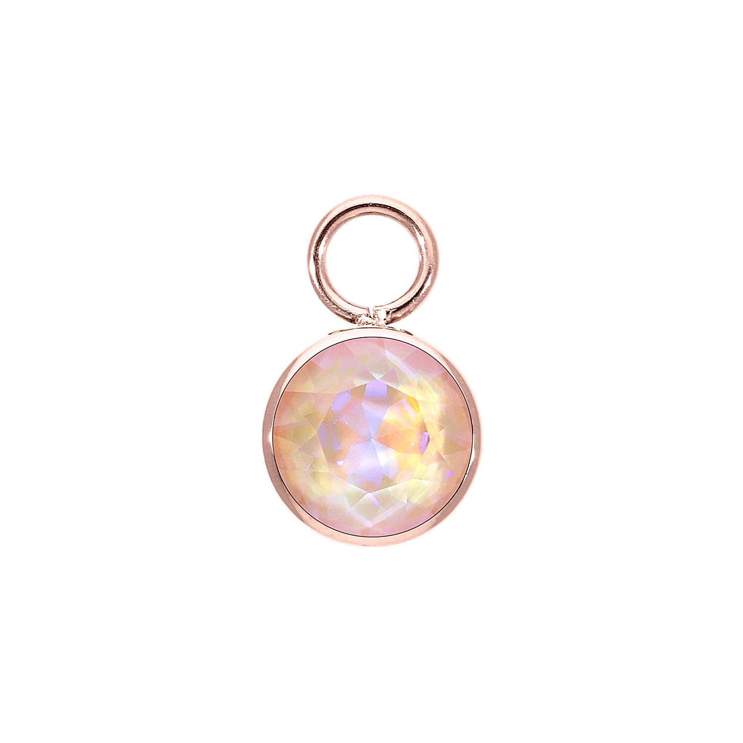 Bottone Charm 10 mm - Roségold dusty pink delite