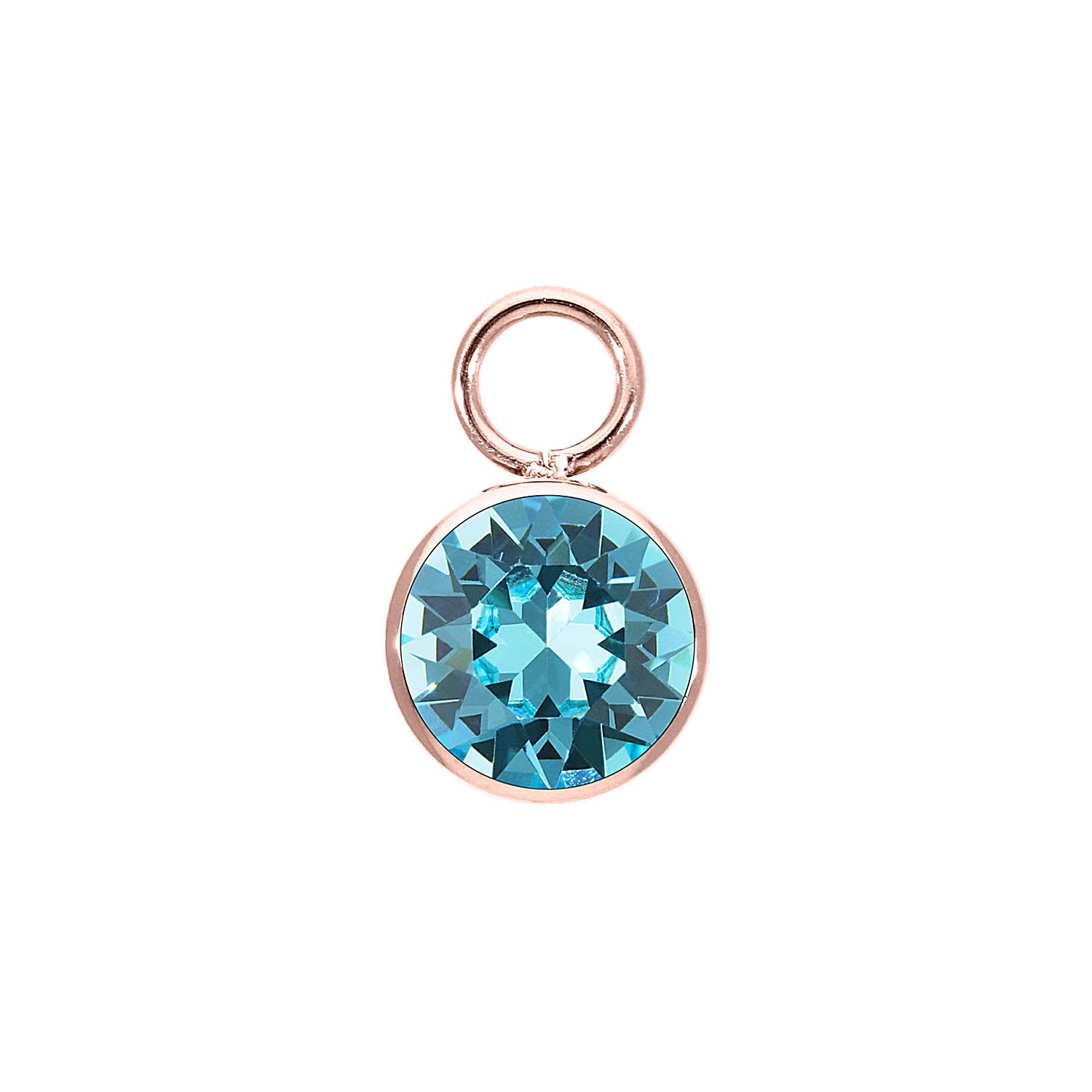 Bottone Charm 10 mm - Roségold Light Turquoise
