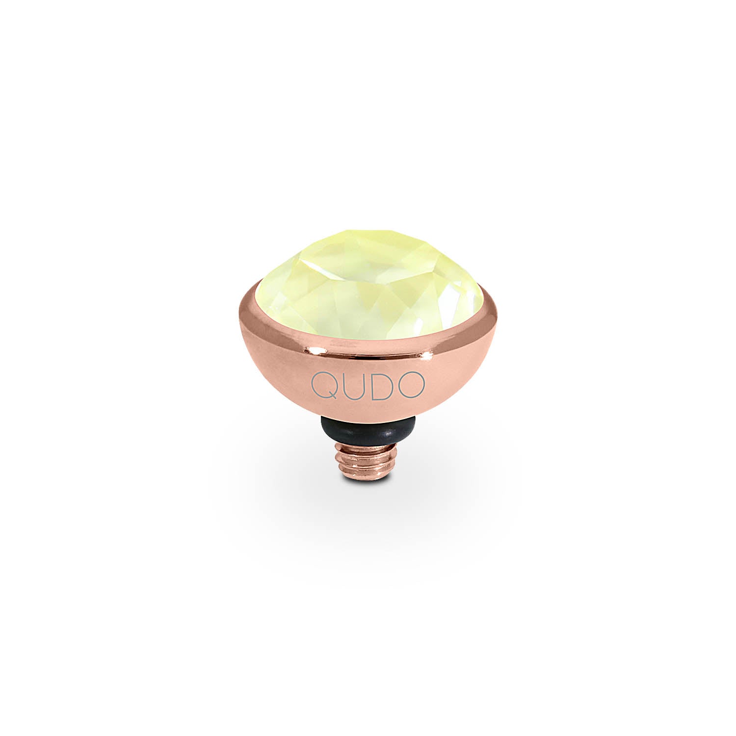 Bottone Top 10 mm - Roségold crystal soft yellow ignite