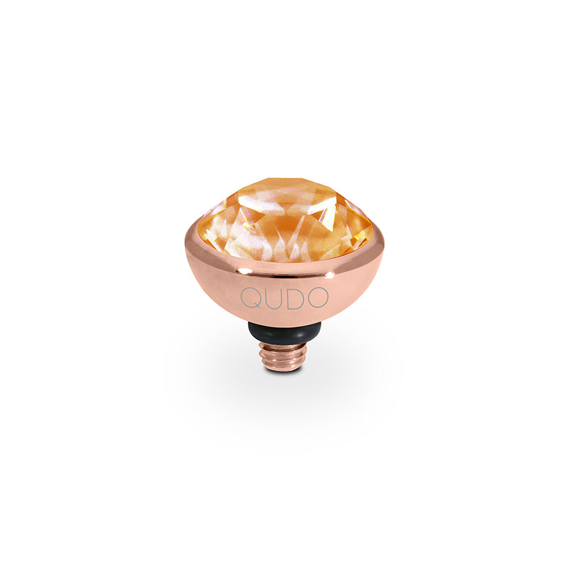 Bottone Top 10 mm - Roségold Crystal Mango Ignite
