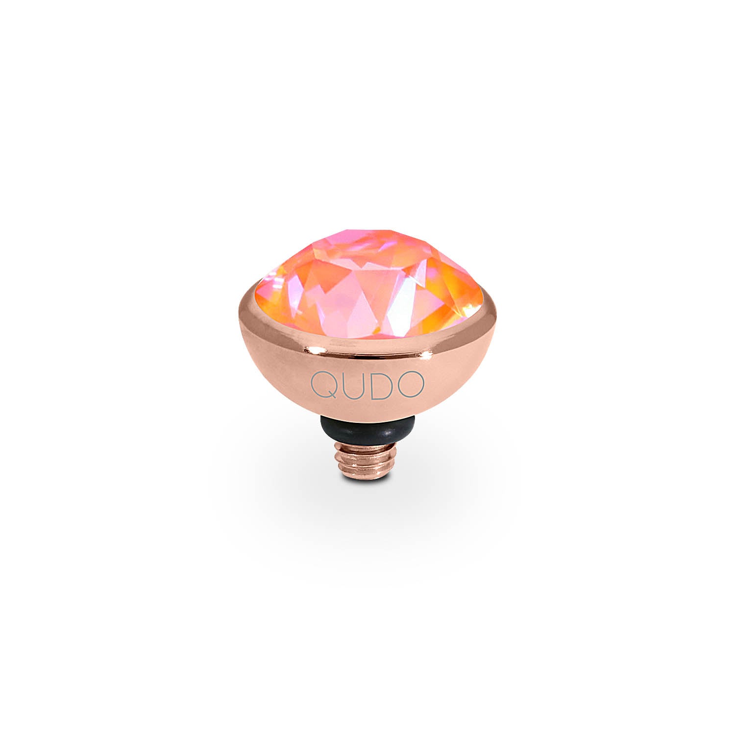 Bottone Top 10 mm - Roségold crystal orange glow delite