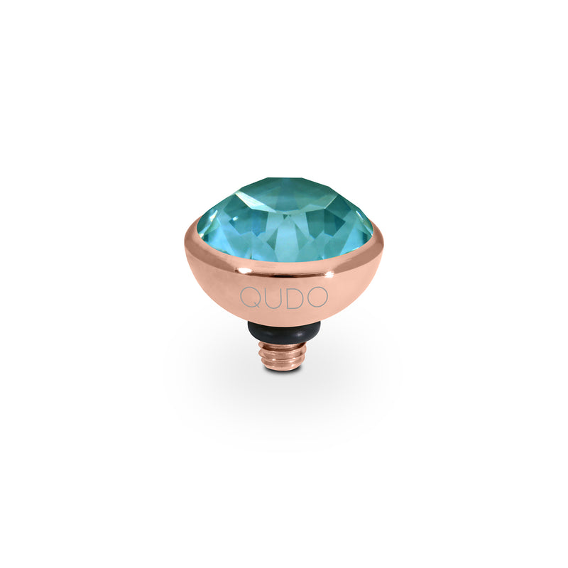 Bottone Top 10 mm - Roségold Crystal Pine Green Ignite