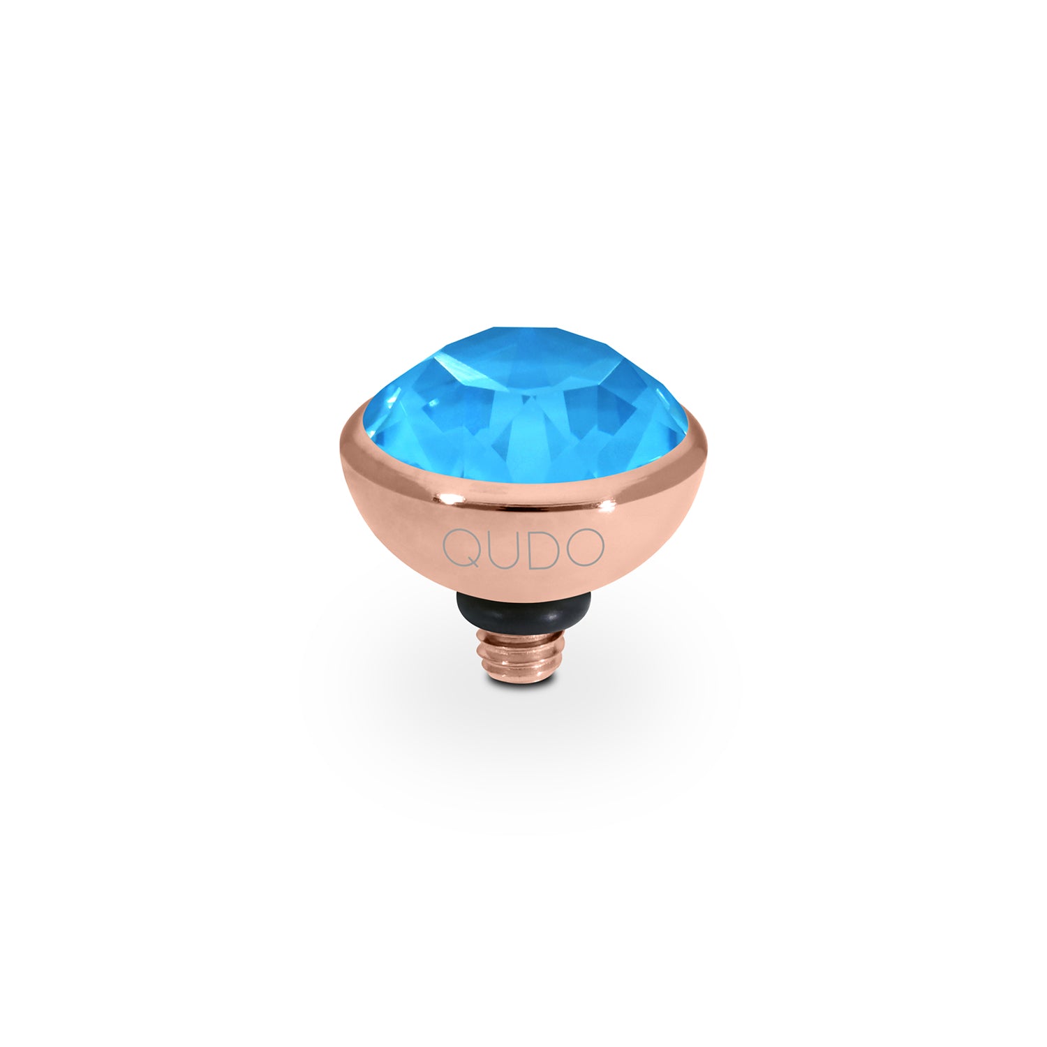 Bottone Top 10 mm - Roségold Crystal Electric Blue Ignite