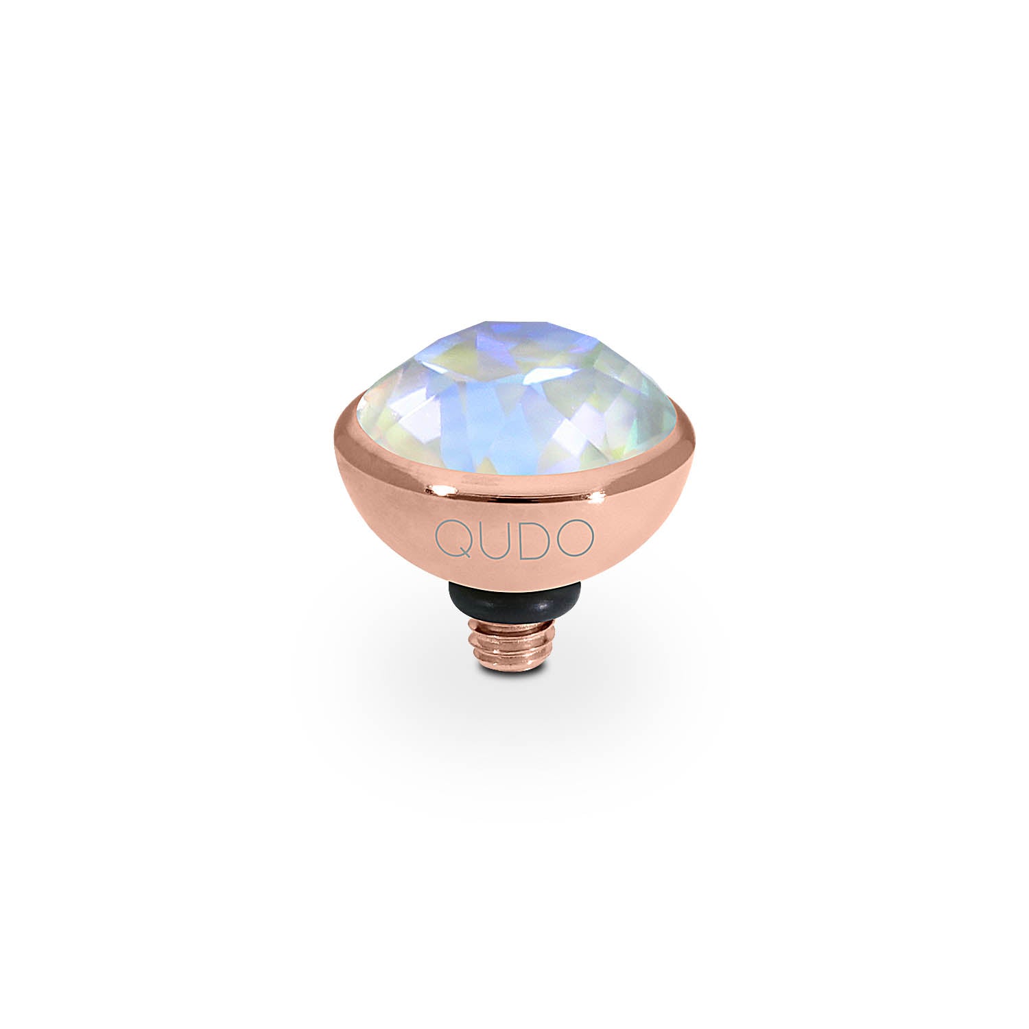 Bottone Top 10 mm - Roségold Crystal Serene Gray Delite