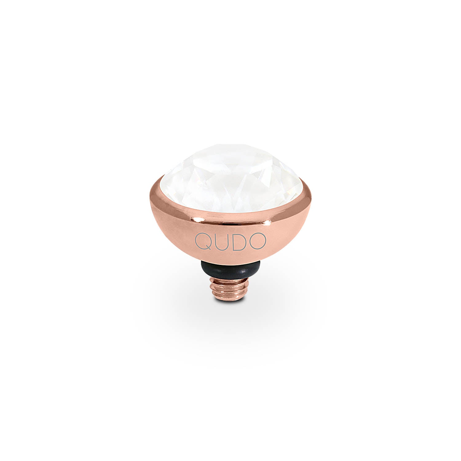 Bottone Top 10 mm - Roségold crystal electric white ignite