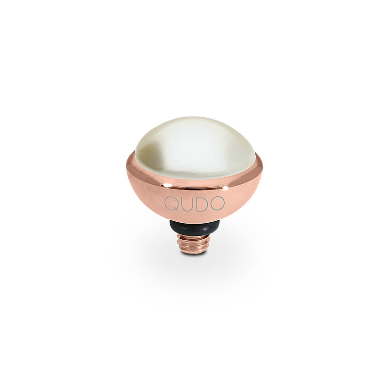 Bottone Top 10 mm - Roségold cream pearl
