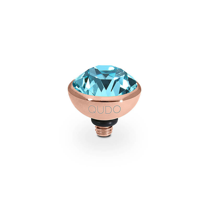 Bottone Top 10 mm - Roségold Light Turquoise