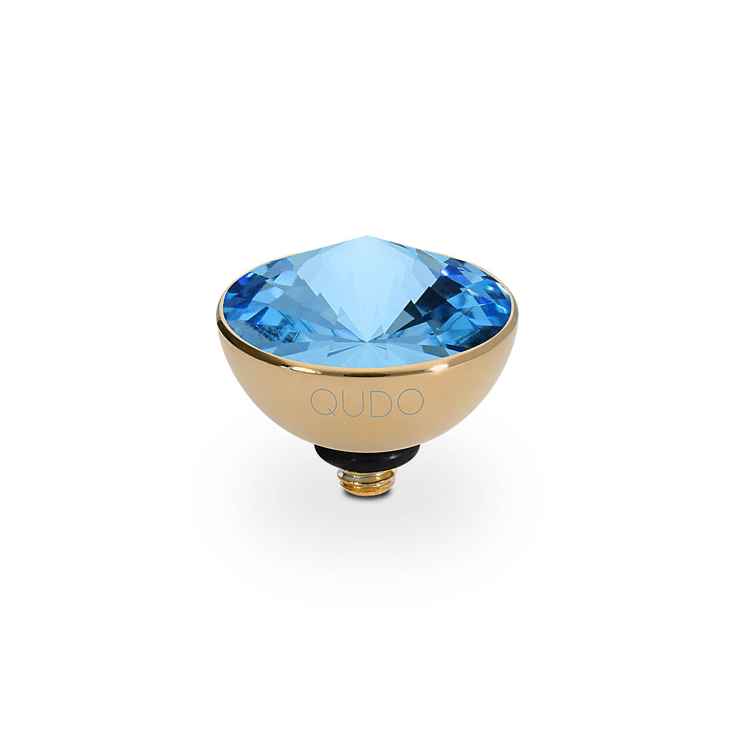 Bottone Top 11.5 mm  - Gold aquamarine